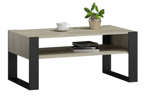 Prostokątny stolik kawowy dąb sonoma + czarny - Bracio