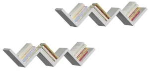 Zestaw dwóch białych półek wiszących - Clyde