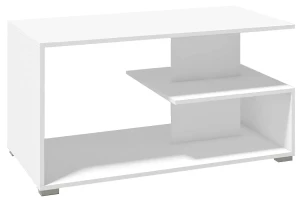 Biała prostokątna ława z półką - Namza