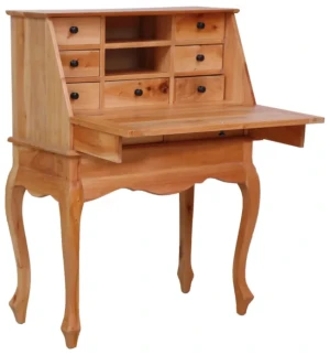 Drewniany sekretarzyk, biurko retro w naturalnym odcieniu - Oterb