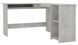 Szare biurko narożne z półkami - Lorenza 3X
