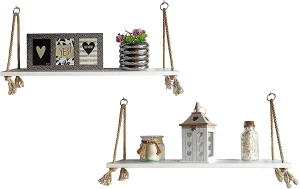 Zestaw dwóch białych półek ściennych - Nena