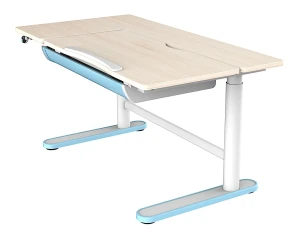 Niebieskie regulowane biurko elektryczne dla dzieci - Qall 2X