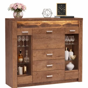 Komoda z barkiem i witryną jesion jasny - Filin 9X