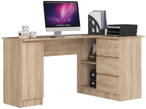 Biurko gabinetowe z półkami prawostronne - 9 kolorów