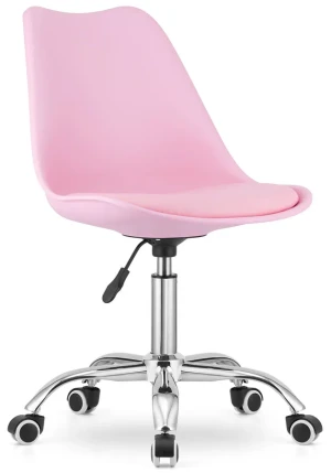 Różowe dziecięce krzesło obrotowe do biurka - Wioyra