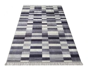 Szary dywan w kratkę - Zoe 3X