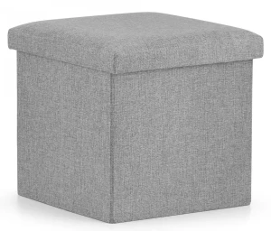 Szara kwadratowa pufa ze schowkiem - Teni 3X