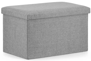 Szara prostokątna pufa ze schowkiem - Teni 5X