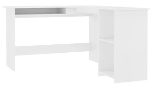 Białe biurko narożne z regałem - Lorenza 3X