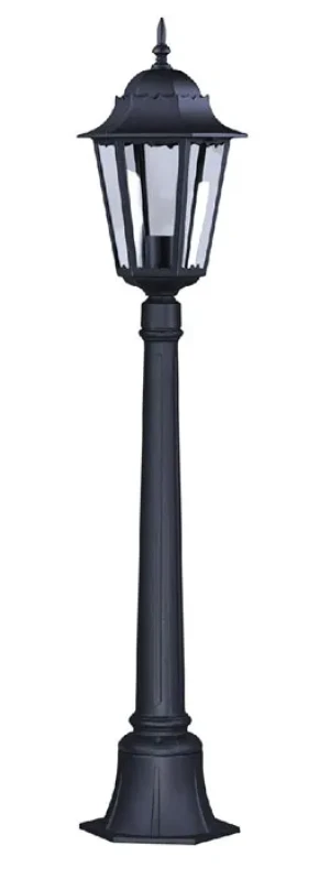 Czarna stojąca lampa ogrodowa klasyczna słupek - S351-Nelmi