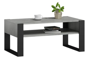 Ława kawowa z półką beton + czarny - Bracio