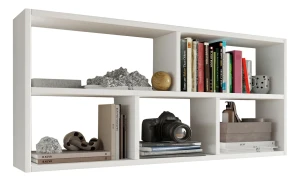 Biała minimalistyczna półka wisząca - Ovenis