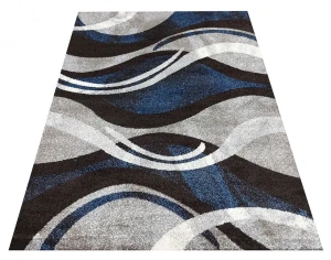 Szaro-turkusowy nowoczesny dywan - Luisa