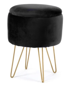 Klasyczna otwierana pufa na nóżkach czarna - Hagos