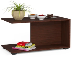 Stolik kawowy z półką do salonu wenge - Fiksi