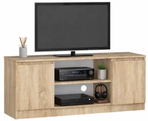 Szafka pod telewizor z półkami dąb sonoma - Galapi 3X 120 cm