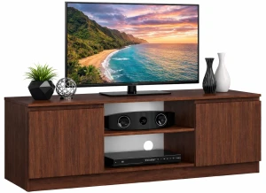 Klasyczna szafka RTV z półkami wenge - Galapi 3X 120 cm