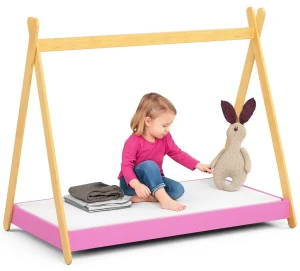 Różowe łóżeczko domek dla dziewczynki - Welma 3X 80x160