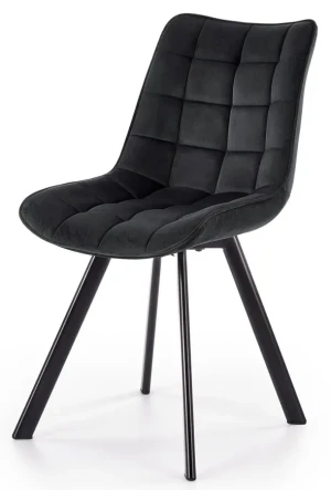 Zestaw czarnych metalowych tapicerowanych krzeseł 4 szt. - Letres 4S