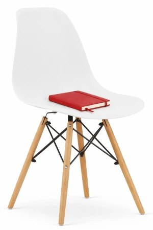 Zestaw białych minimalistycznych krzeseł 4szt. - Sopi 4S