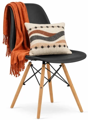 Komplet czarnych krzeseł skandynawskich 4szt. - Sopi 4S