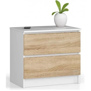 Mała komoda skandynawska Morgana 3X - dąb sonoma + biały