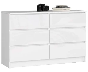 Biała komoda w połysku z szufladami - Clemont 4X