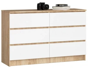 Skandynawska komoda do salonu dąb sonoma + biały - Clemont 3X