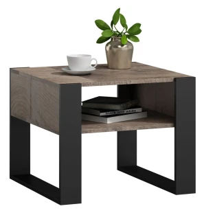 Stolik kawowy 60 cm Neros - dąb kolonialny+czarny