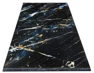 Czarny dywan w nowoczesne wzory - Sovi 2