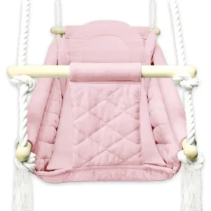 Różowa huśtawka dziecięca z funkcją spania - Nazar