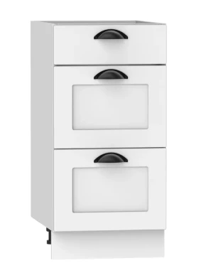 Biała szafka kuchenna dolna z szufladami - Algare 8X 40 cm