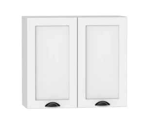 Biała górna szafka kuchenna z podwójnym frontem - Algare 39X 80 cm