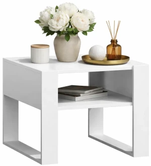 Stolik kawowy biały kwadratowy do salonu - Neros