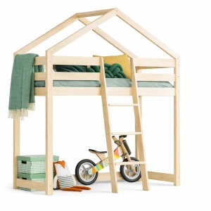 Piętrowe łóżko domek z barierką Dalli 8X - 12 rozmiarów