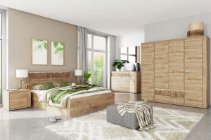 Komplet mebli do sypialni w dekorze dąb ribbeck - Leticia 4C