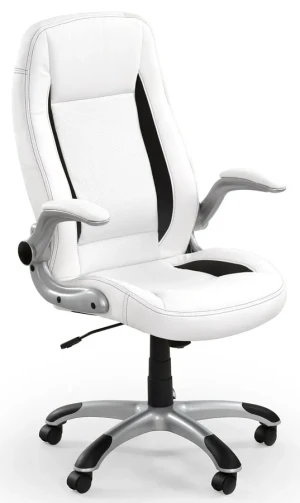 Biały biurowy fotel obrotowy - Ikariv