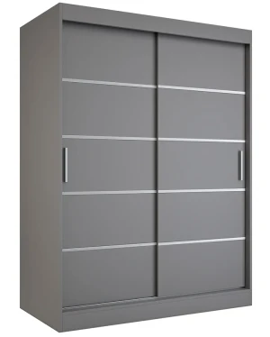 Antracytowa szafa przesuwna 150 cm - Bohosa 4X