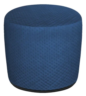 Granatowa okrągła tapicerowana pufa welurowa - Hungi 3S