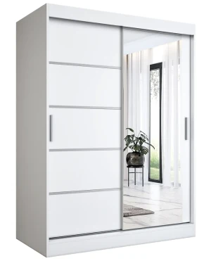 Biała szafa przesuwna 150 cm - Marmos 4X