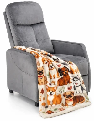 Popielaty rozkładany fotel z funkcją relax - Erto 3X