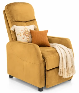 Musztardowy rozkładany fotel wypoczynkowy - Erto 3X