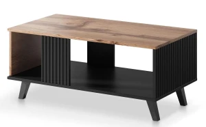 Prostokątny stolik kawowy z lamelami - Frezi 3X