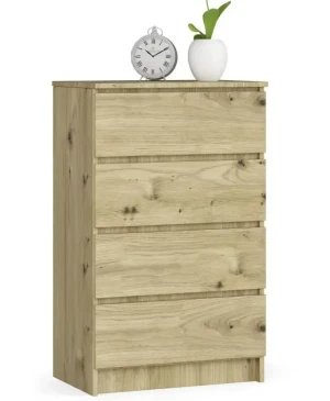 Wąska komoda do salonu dąb artisan - Branni 3X