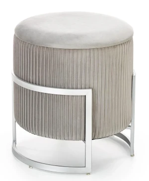 Szara pikowana pufa na nóżkach - Menim