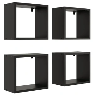 Zestaw małe półki na ścianę czarne 4 szt - Sevios