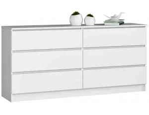 Biała komoda z sześcioma szufladami - Kali 3X