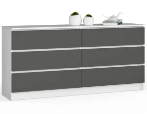 Nowoczesna komoda z szufladami biały + grafit - Kali 3X