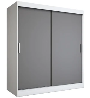 Szafa przesuwna 180 cm biel + antracyt  - Erco 5X